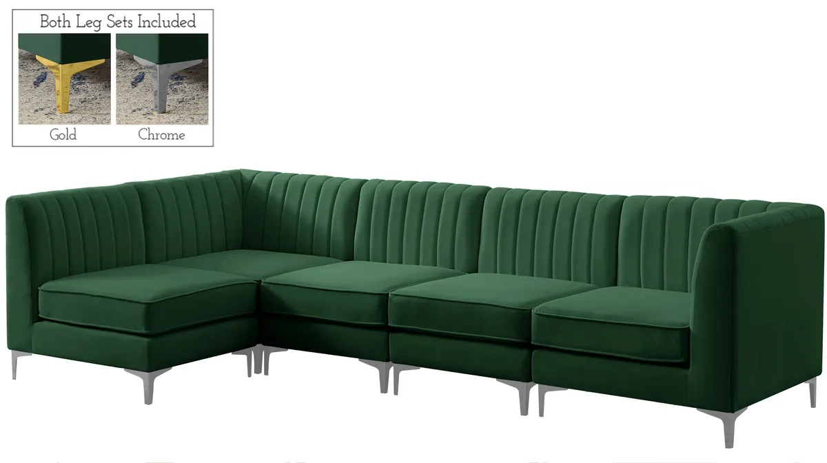 Alina - 5 Piece Modular Sectional - Green