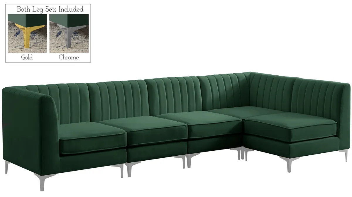 Alina - 5 Piece Modular Sectional - Green - View 2