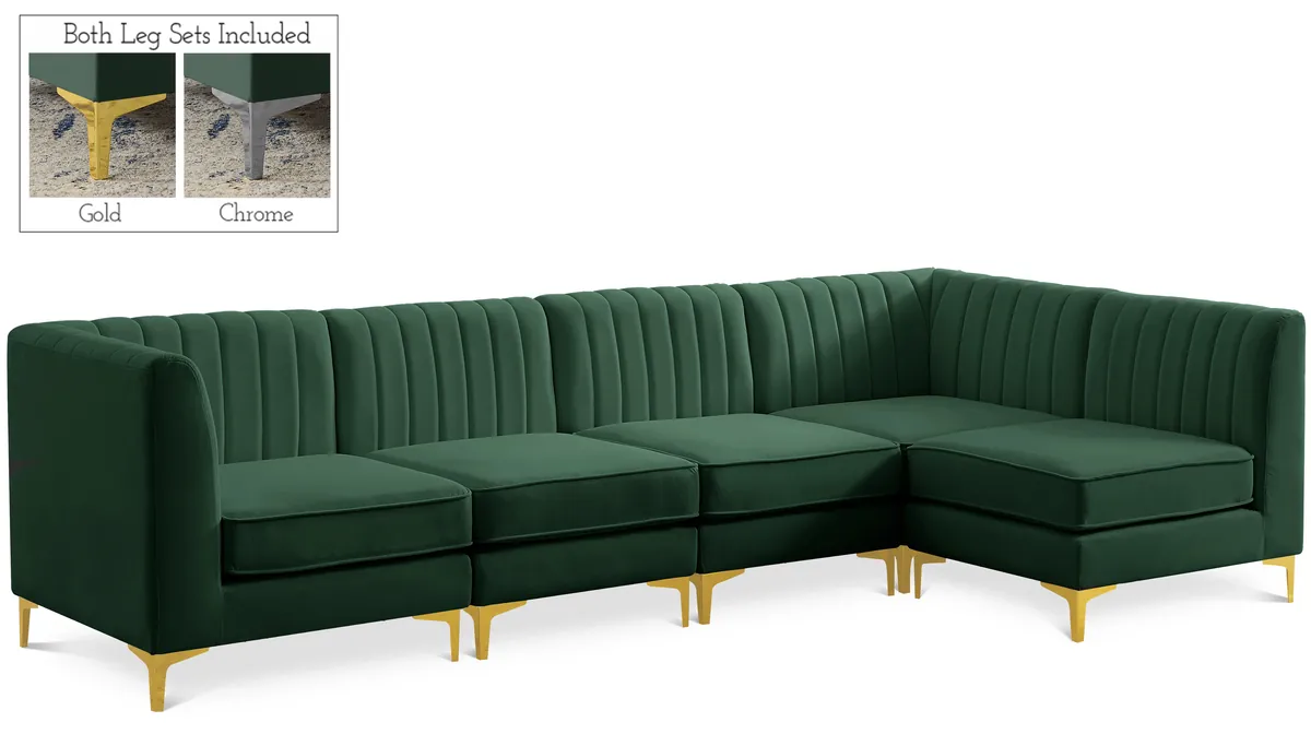 Alina - 5 Piece Modular Sectional - Green
