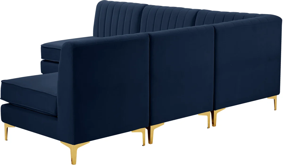 Alina - 5 Piece Modular Armless Sectional - Navy
