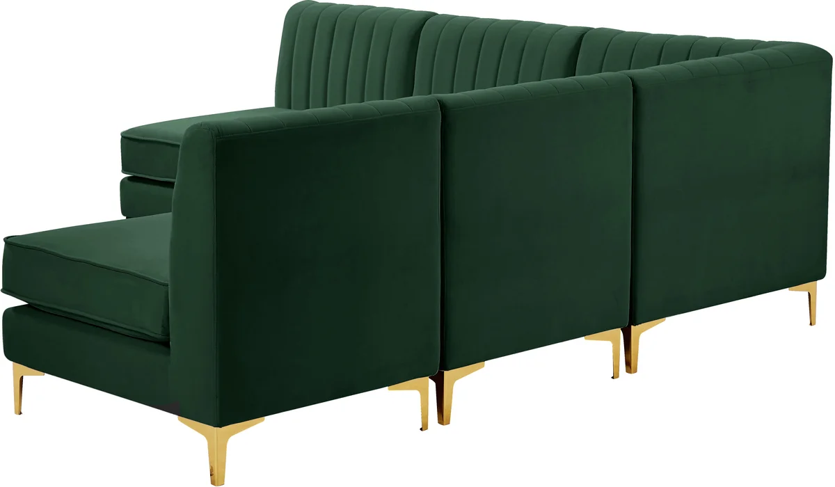 Alina - 5 Piece Modular Armless Sectional - Green