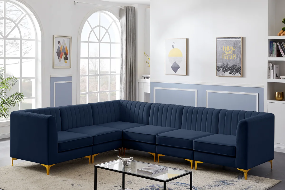 Alina - 6 Piece Modular Sectional - Navy