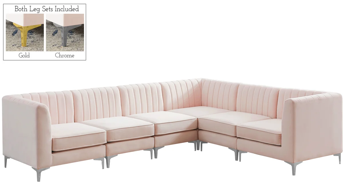 Alina - 6 Piece Modular Sectional - Pink - View 2