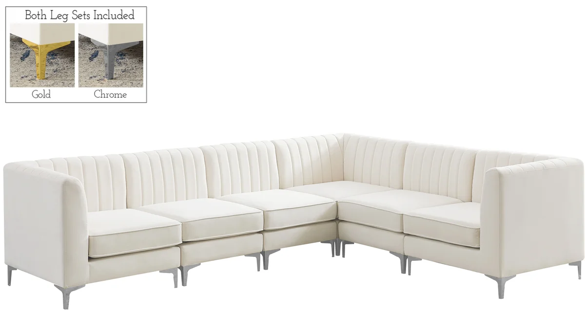 Alina - 6 Piece Modular Sectional - Cream - View 2