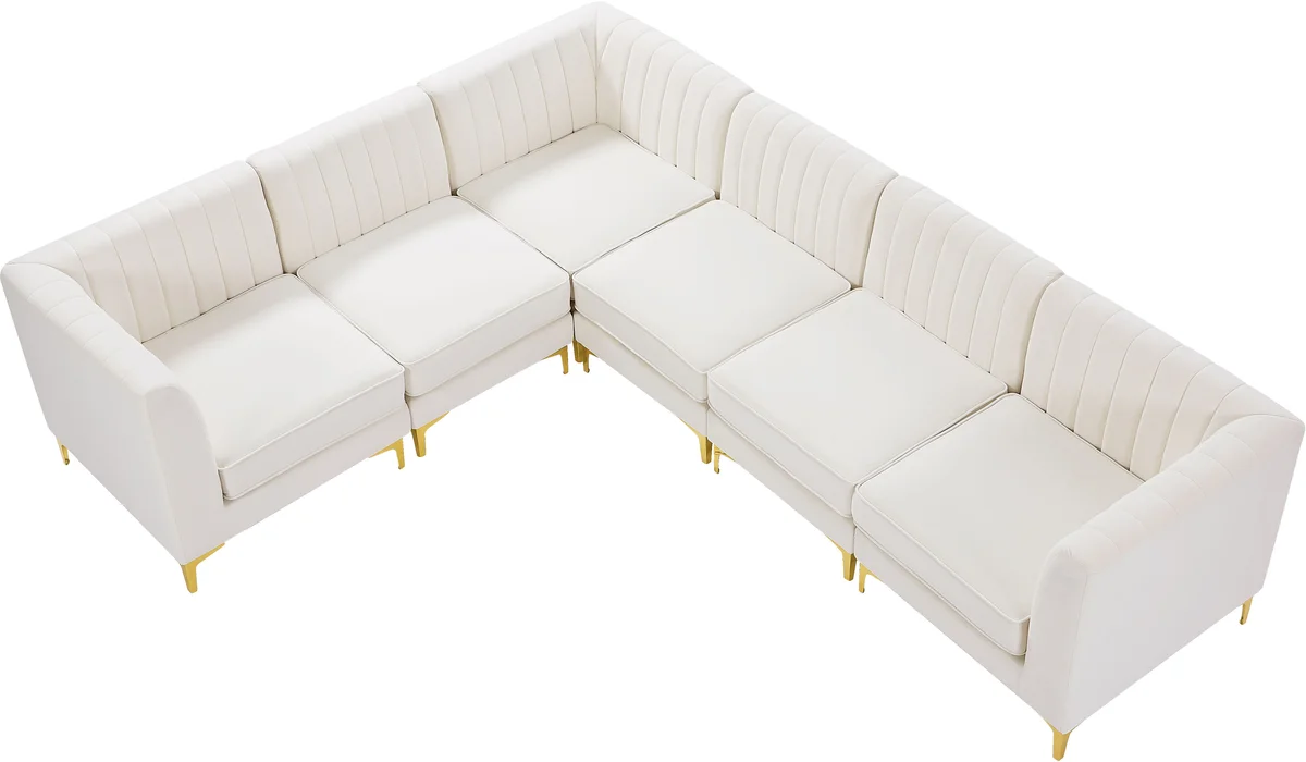 Alina - 6 Piece Modular Sectional - Cream