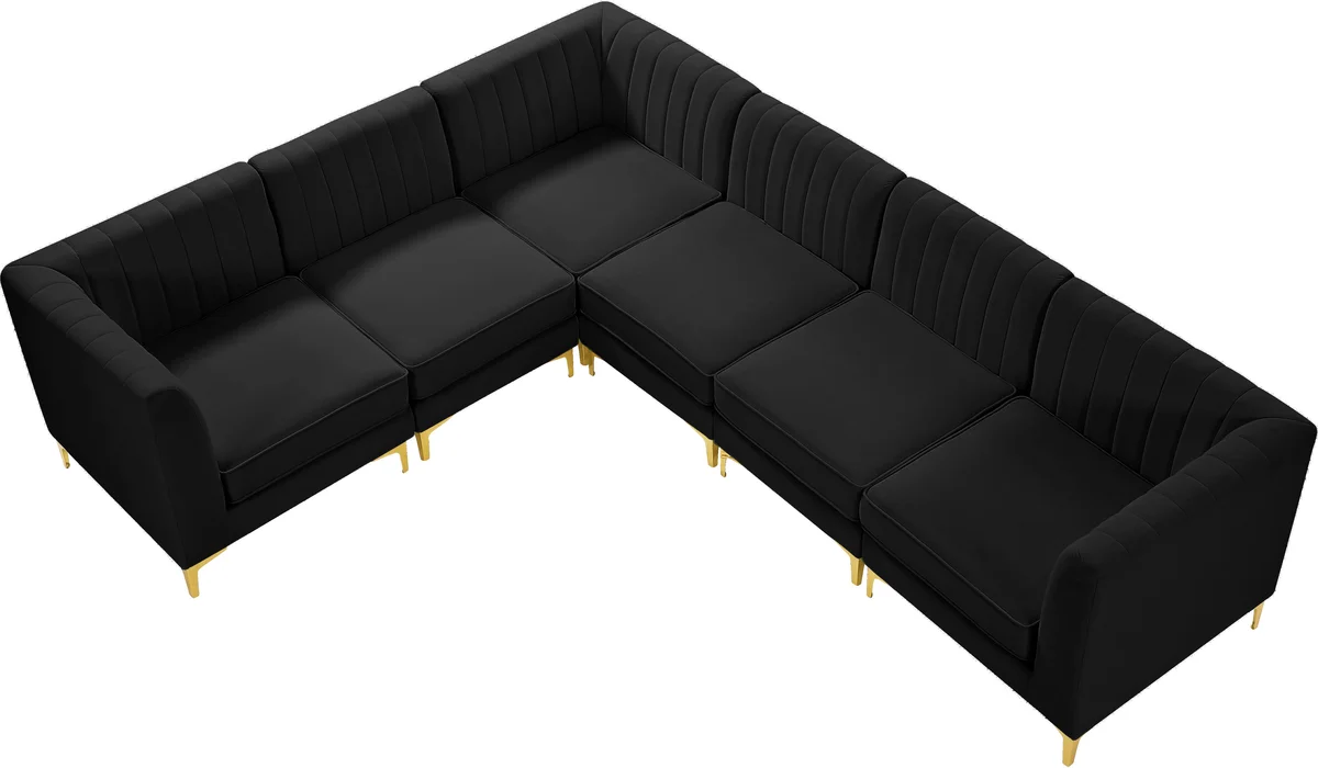 Alina - 6 Piece Modular Sectional - Black