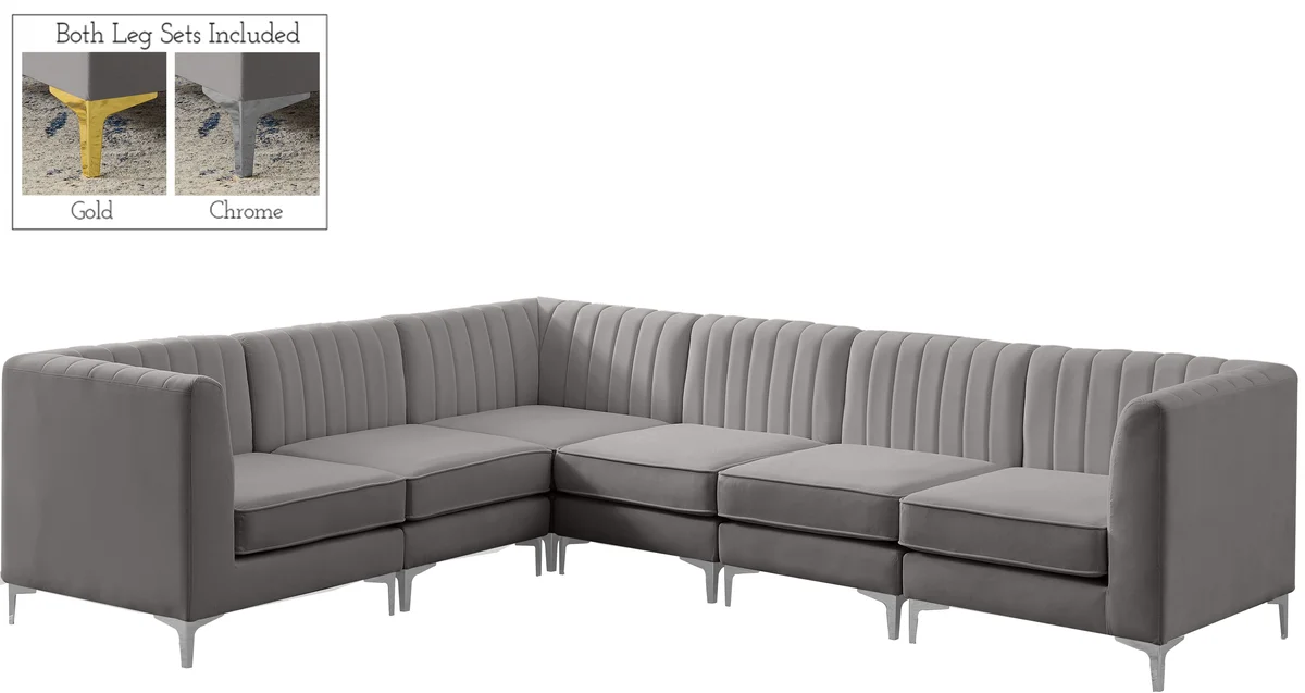 Alina - 6 Piece Modular Sectional - Gray