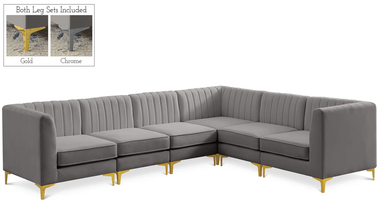 Alina - 6 Piece Modular Sectional - Gray