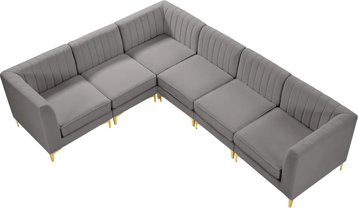 Alina - 6 Piece Modular Sectional - Gray