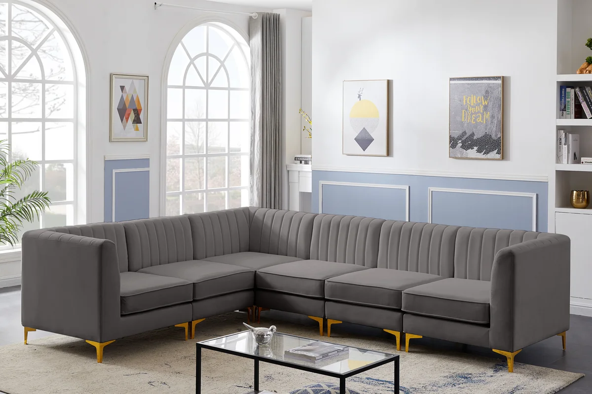 Alina - 6 Piece Modular Sectional - Gray