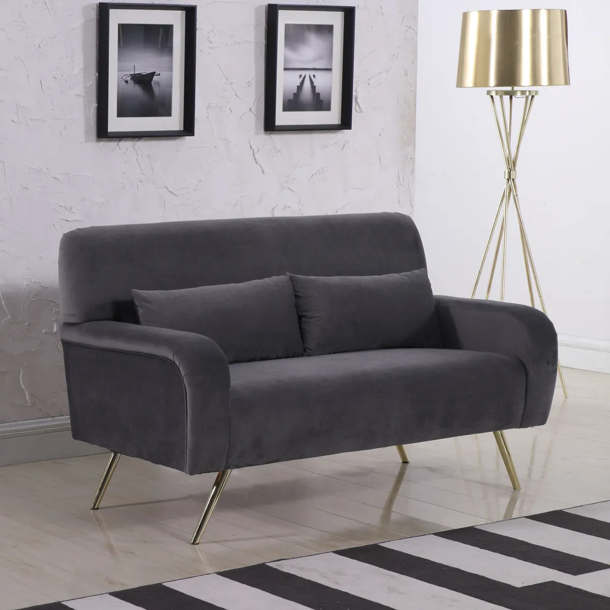 Lips - Loveseat - Gray - View 2