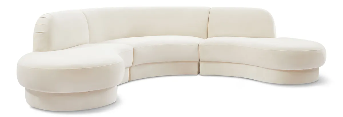 Rosa - 3 Piece Sectional - Cream