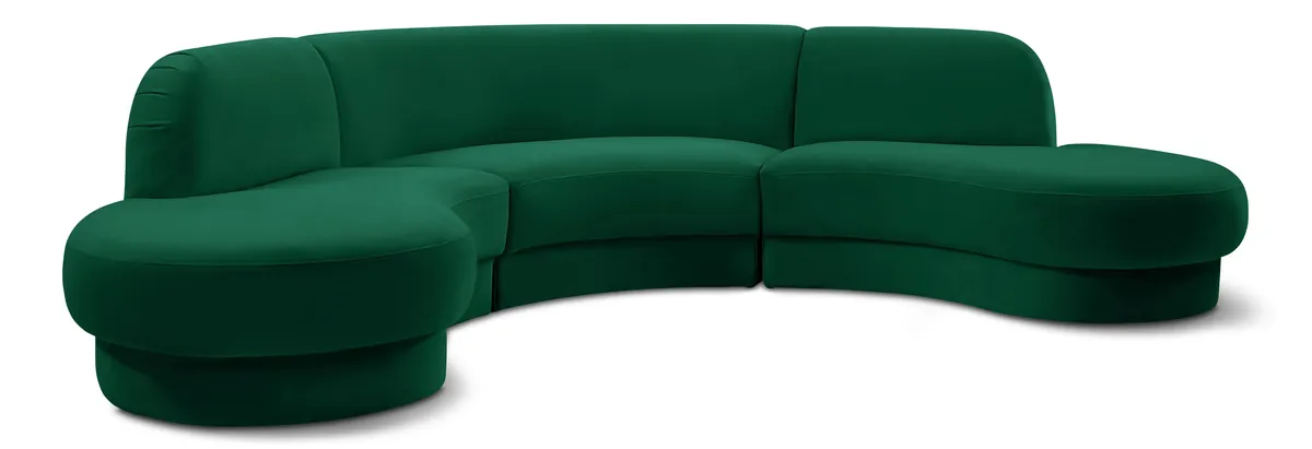Rosa - 3 Piece Sectional - Green