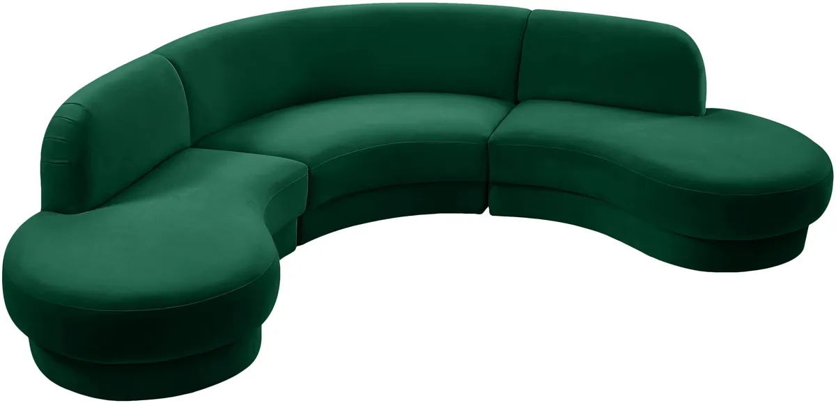 Rosa - 3 Piece Sectional - Green