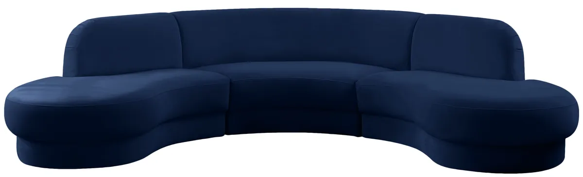 Rosa - 3 Piece Sectional - Navy