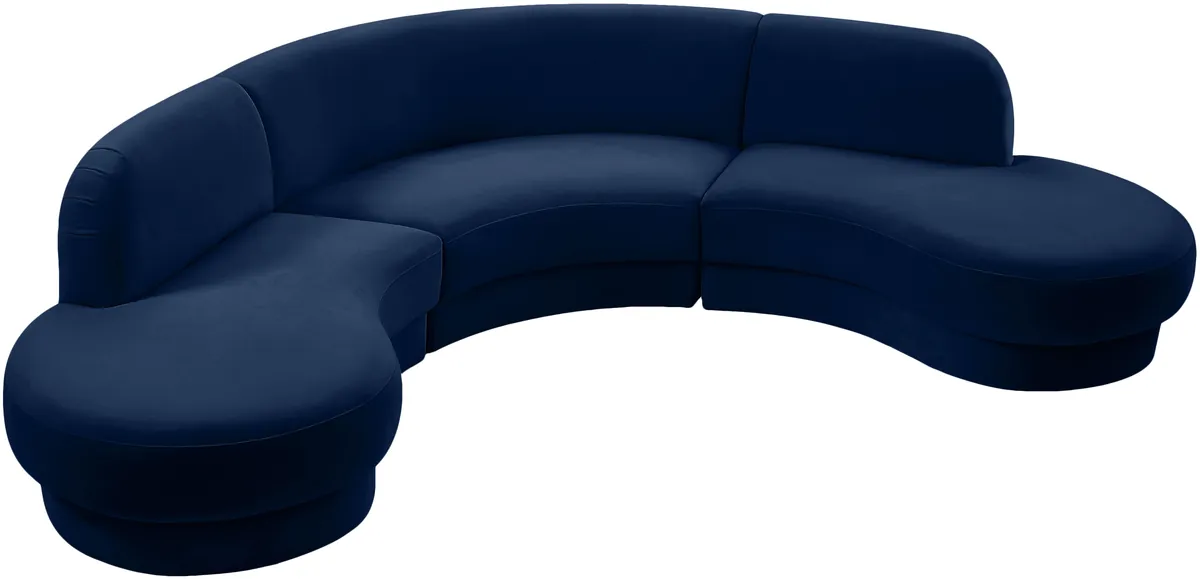 Rosa - 3 Piece Sectional - Navy