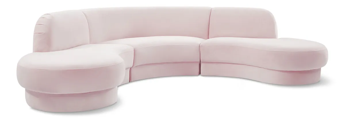Rosa - 3 Piece Sectional - Pink