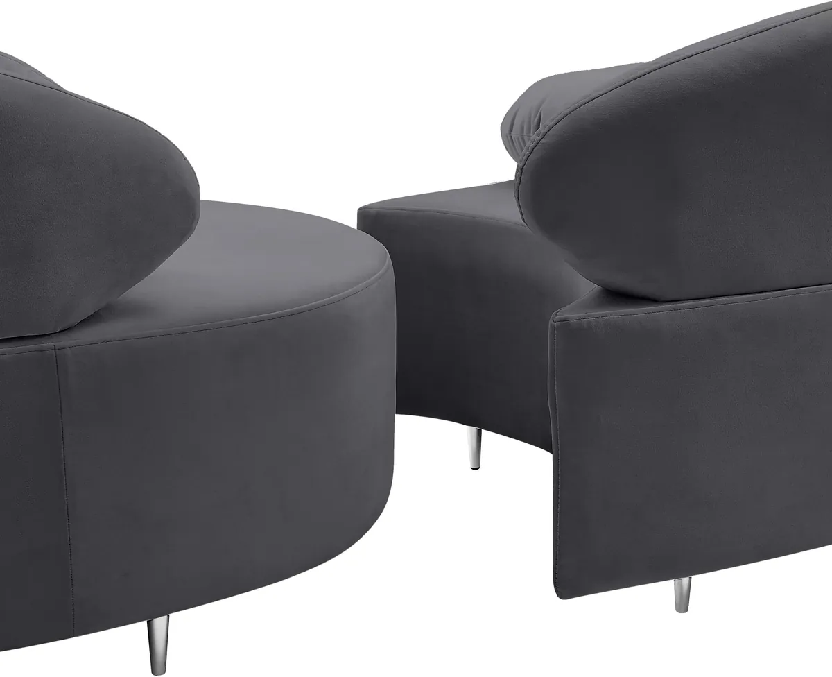 Vivacious - 3 Piece Sectional - Gray