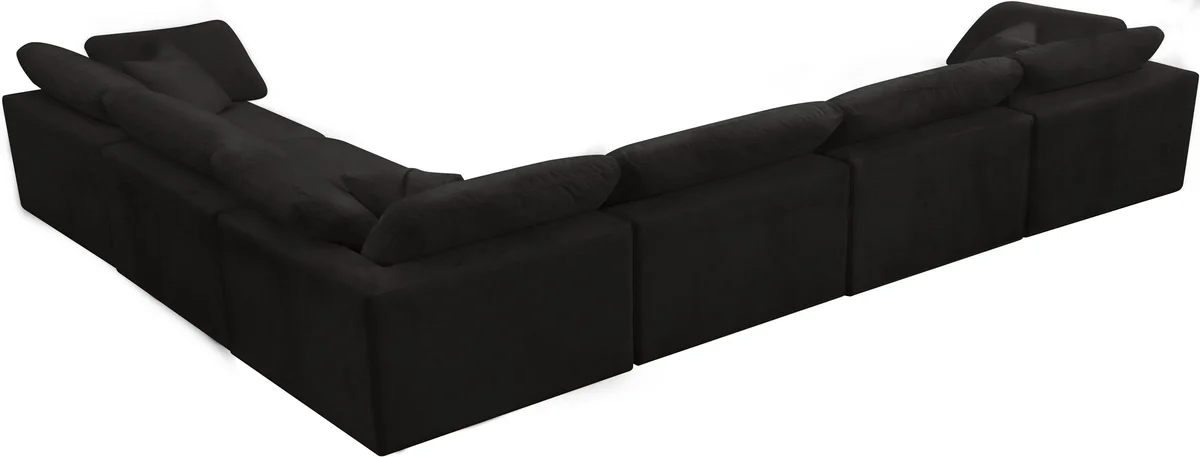 Cozy - 6 Piece Modular Corner Sectional - Black