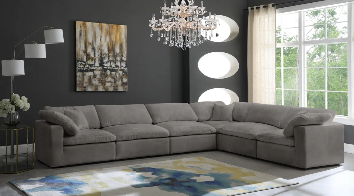 Cozy - 6 Piece Modular Corner Sectional - Gray - View 2