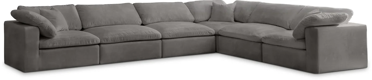 Cozy - 6 Piece Modular Corner Sectional - Gray