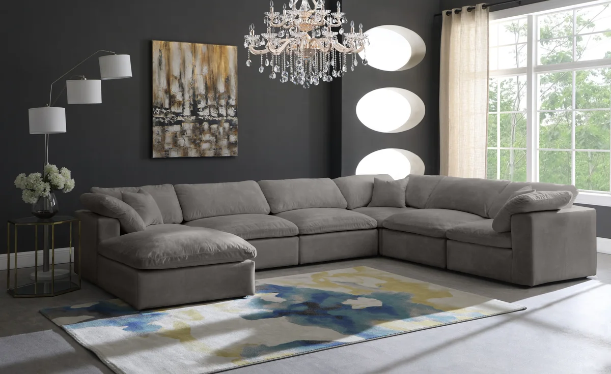 Cozy - 7 Piece Modular Sectional - Gray - View 2