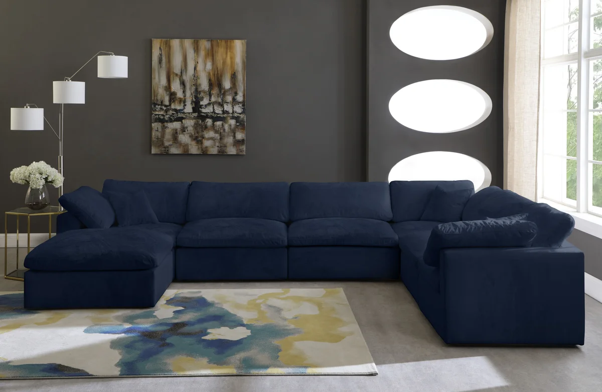 Cozy - 7 Piece Modular Sectional - Navy