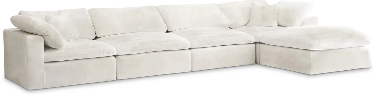 Cozy - 5 Piece Modular Sectional With Chaise - Beige