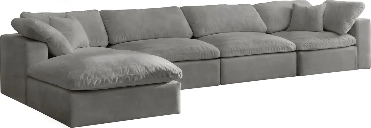 Cozy - 5 Piece Modular Sectional With Chaise - Gray