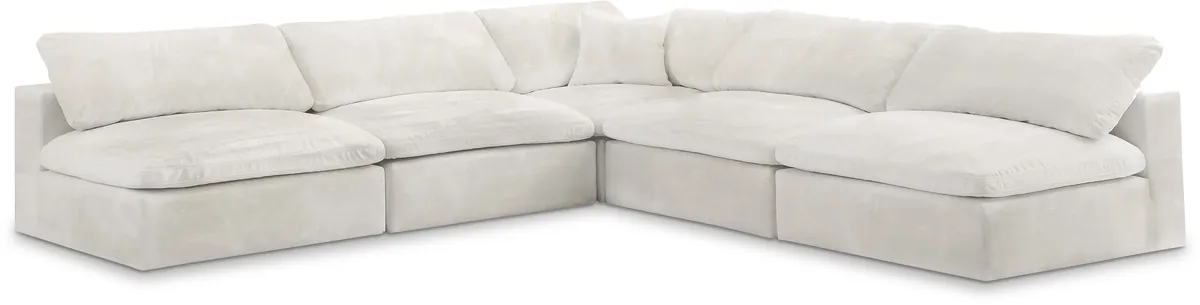 Cozy - 5 Piece Modular Corner Armless Sectional - Beige