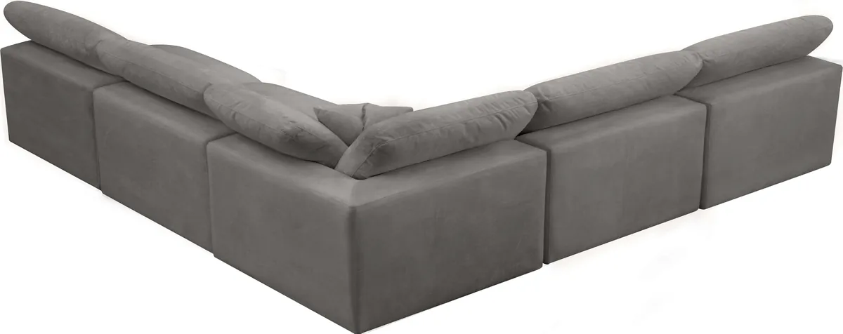 Cozy - 5 Piece Modular Corner Armless Sectional - Gray