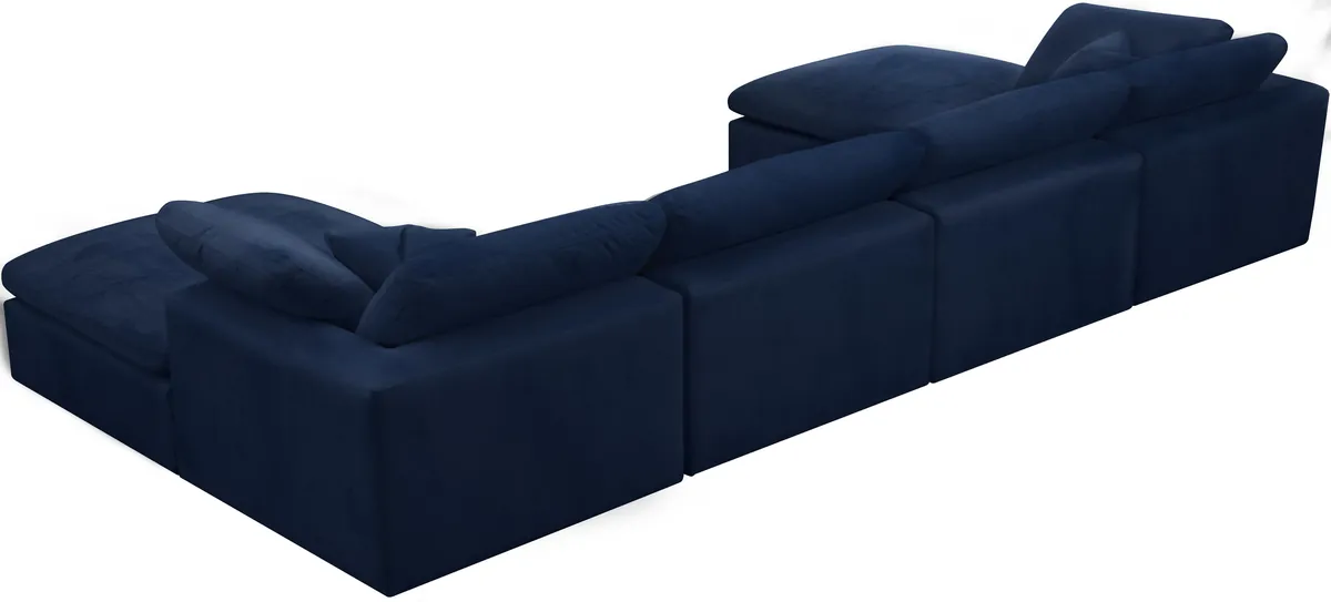 Cozy - 6 Piece Modular Double Chaise Sectional - Navy