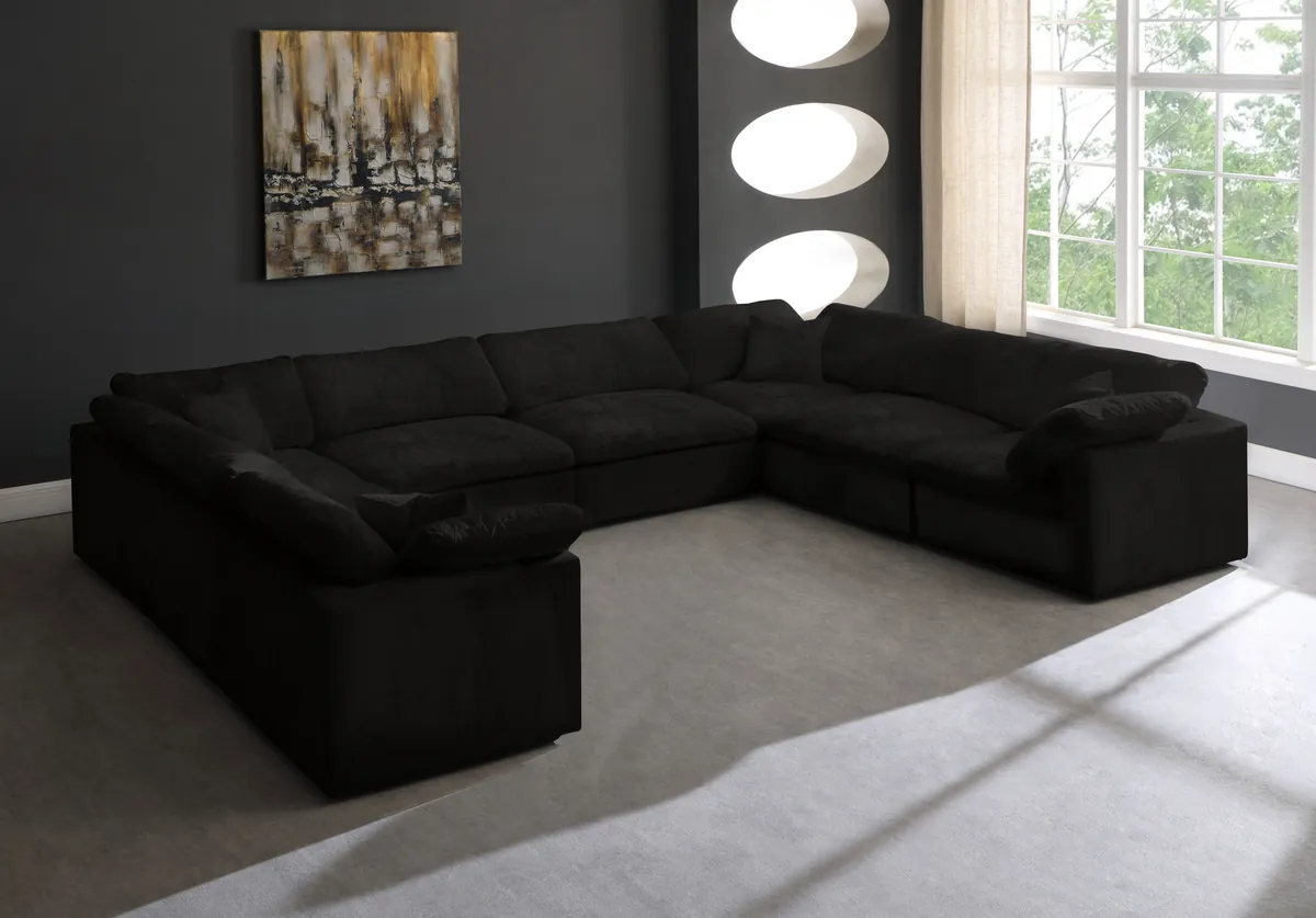 Cozy - 8 Piece Modular Sectional - Black - View 2
