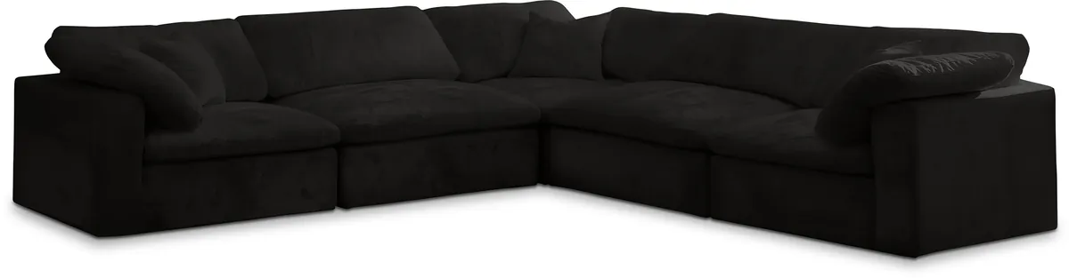 Cozy - 5 Piece Modular Corner Sectional - Black