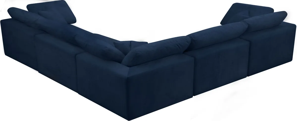 Cozy - 5 Piece Modular Corner Sectional - Navy