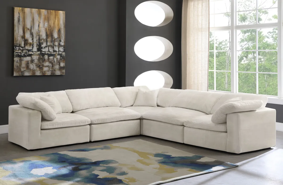 Cozy - 5 Piece Modular Corner Sectional - Beige - View 2