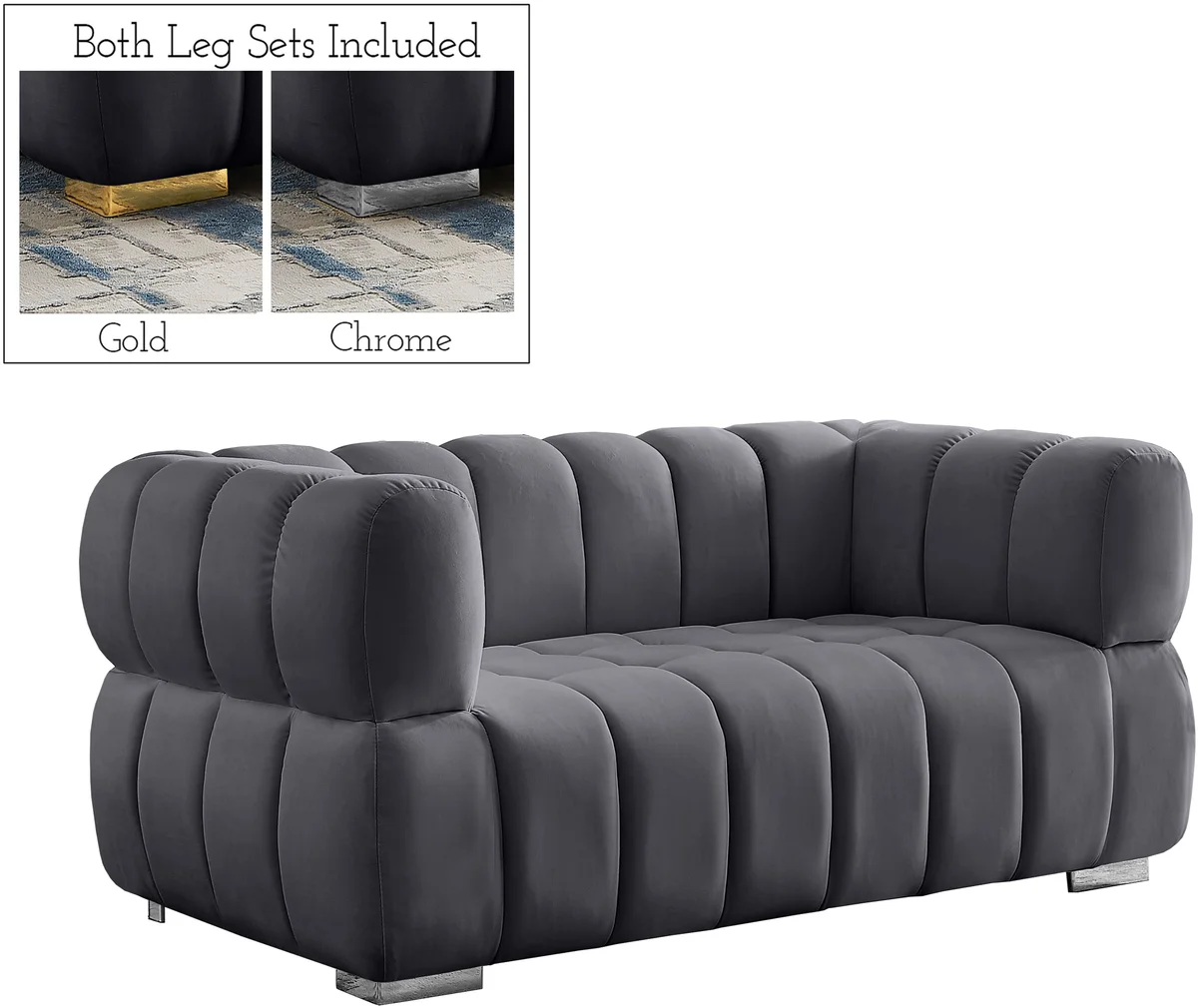 Gwen - Loveseat - Gray - View 2