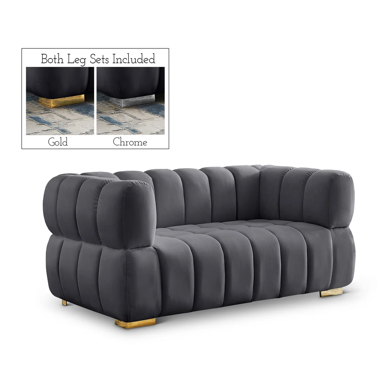 Gwen - Loveseat - Gray