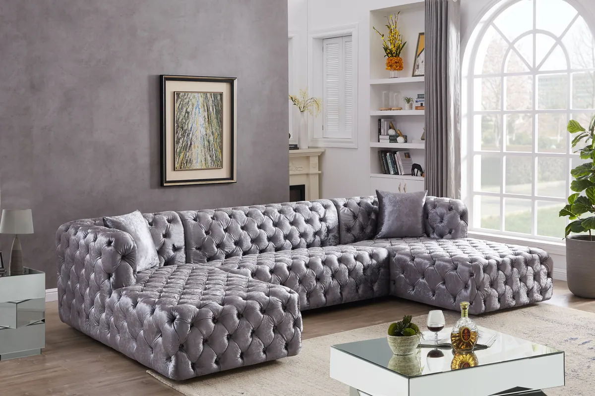 Coco - 3 Piece Sectional - Gray - View 2