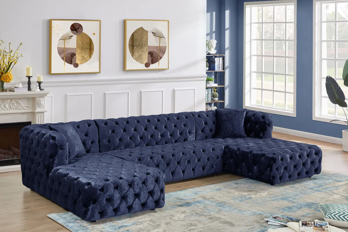 Coco - 3 Piece Sectional - Navy - View 2