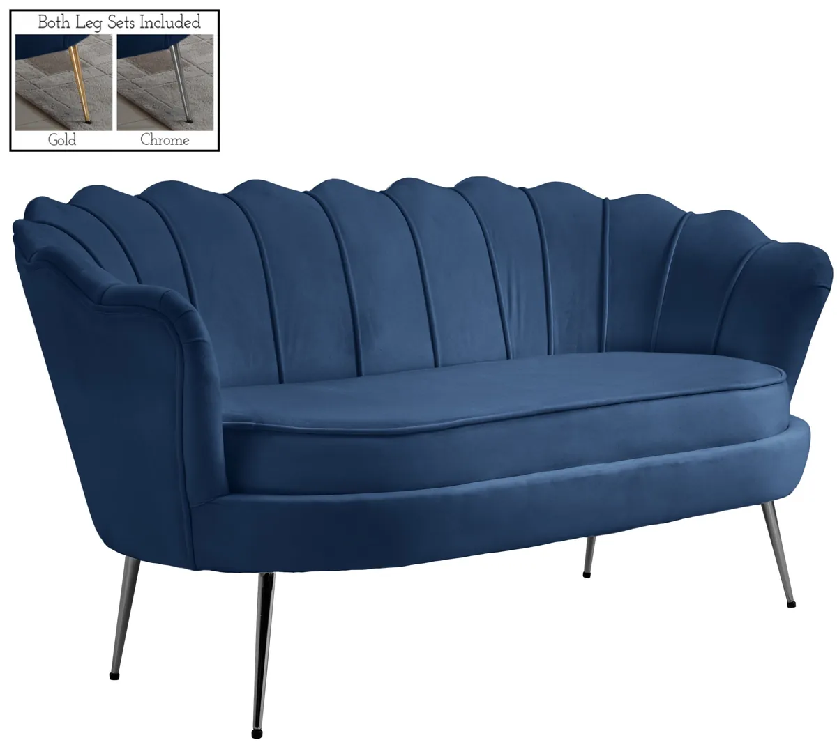 Gardenia - Loveseat - Navy - View 2