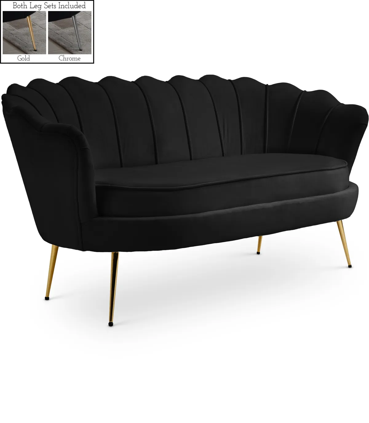 Gardenia - Loveseat - Black