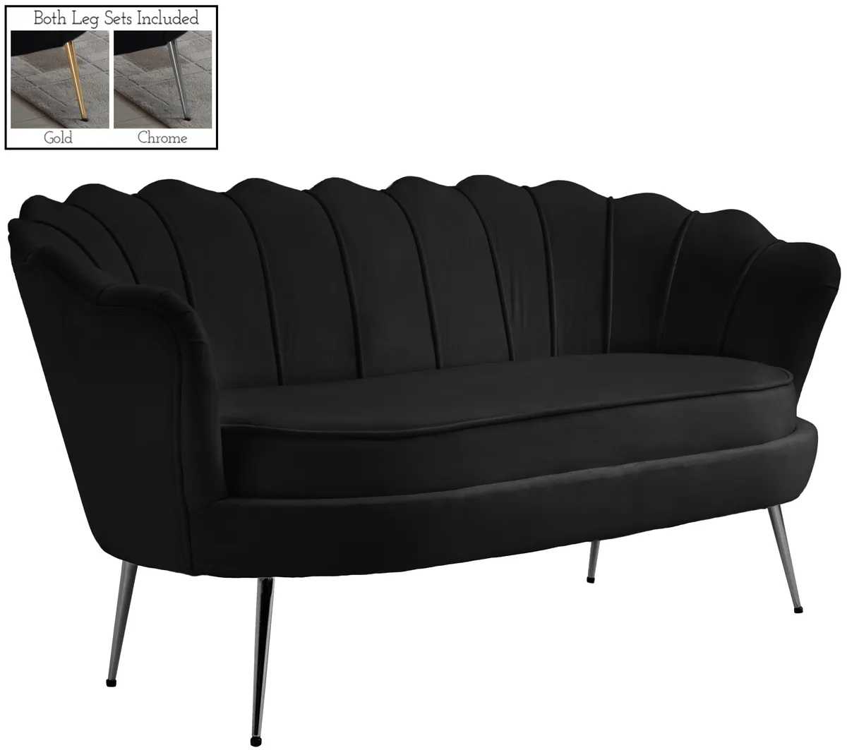 Gardenia - Loveseat - Black - View 2