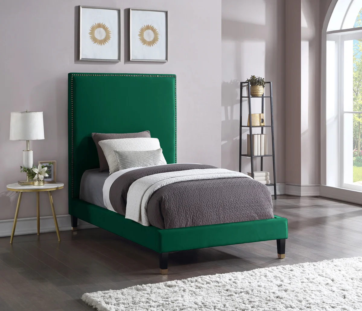 Harlie - Twin Bed - Green - View 2