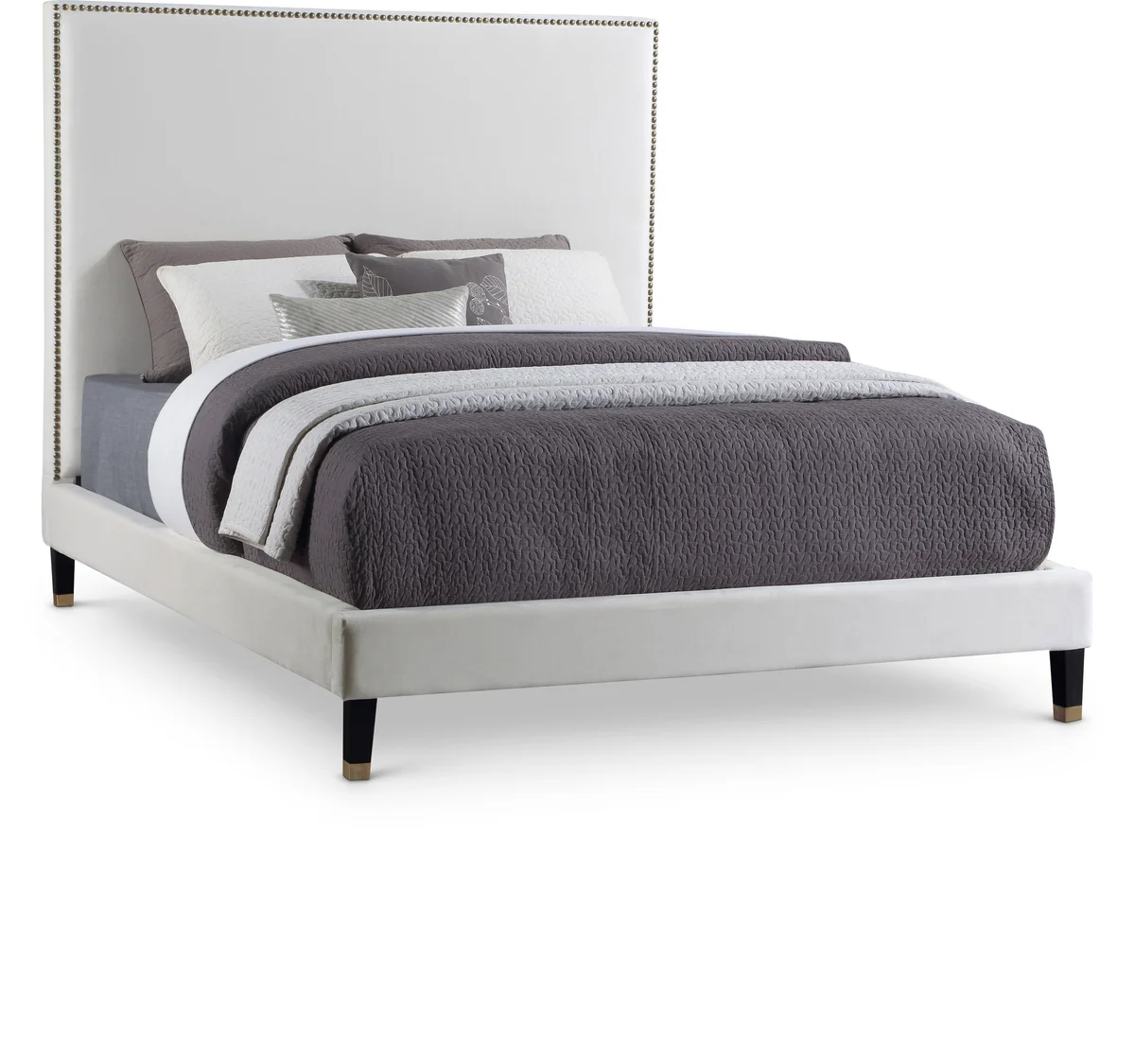 Harlie - King Bed - Cream