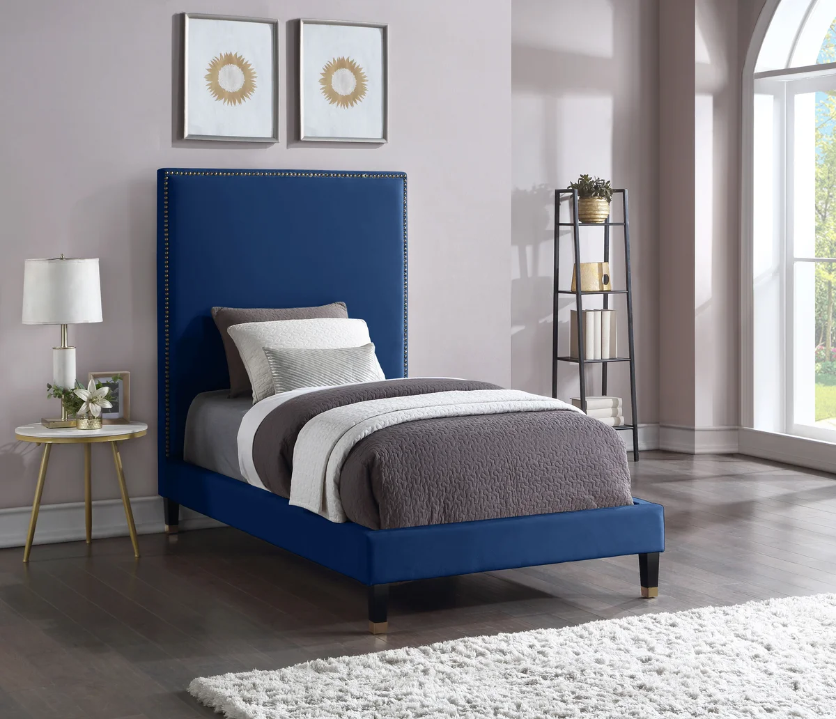 Harlie - Twin Bed - Navy - View 2