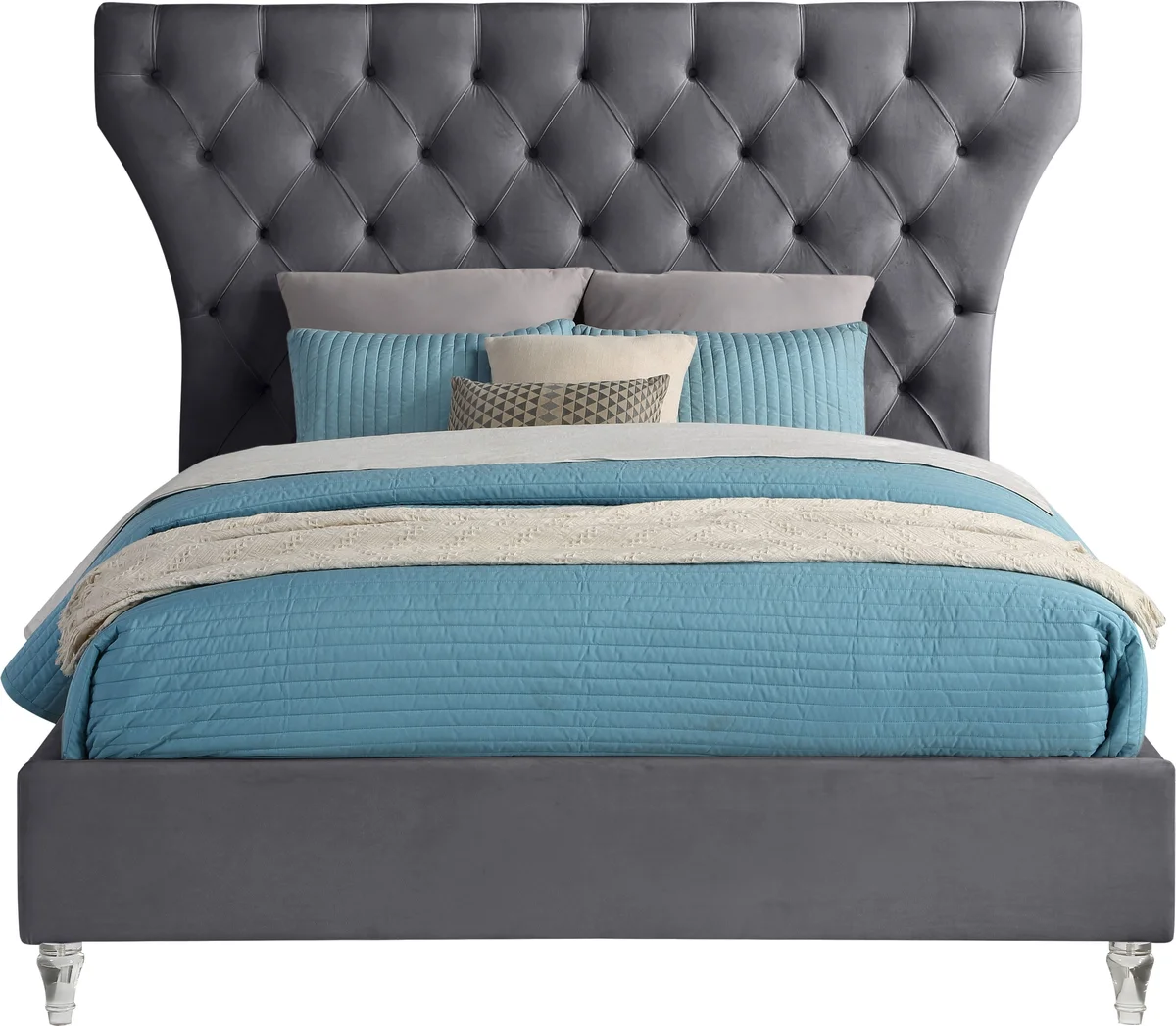 Kira - King Bed - Gray