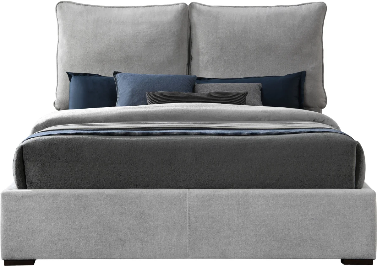 Misha - Queen Bed - Light Gray