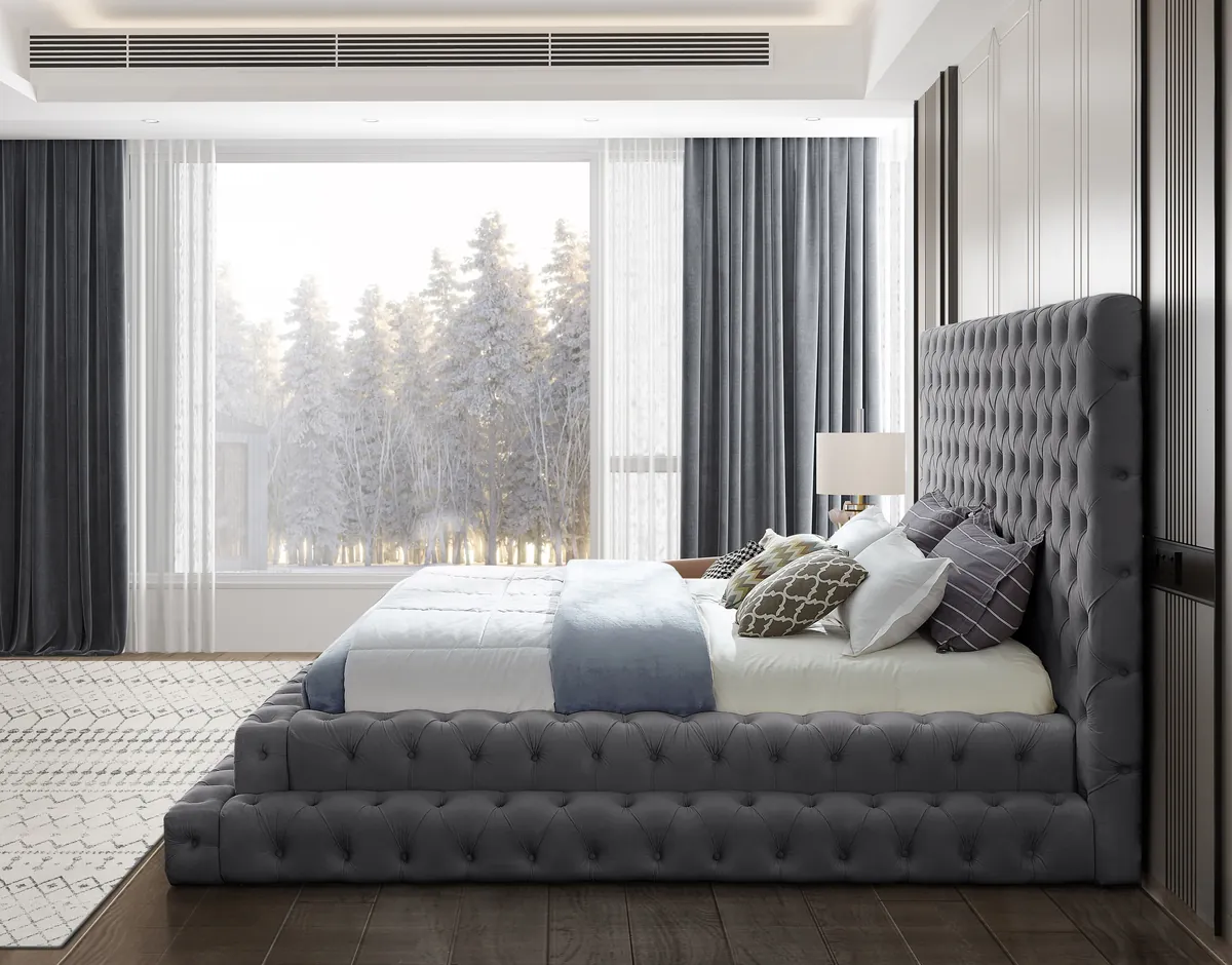 Revel - King Bed - Gray