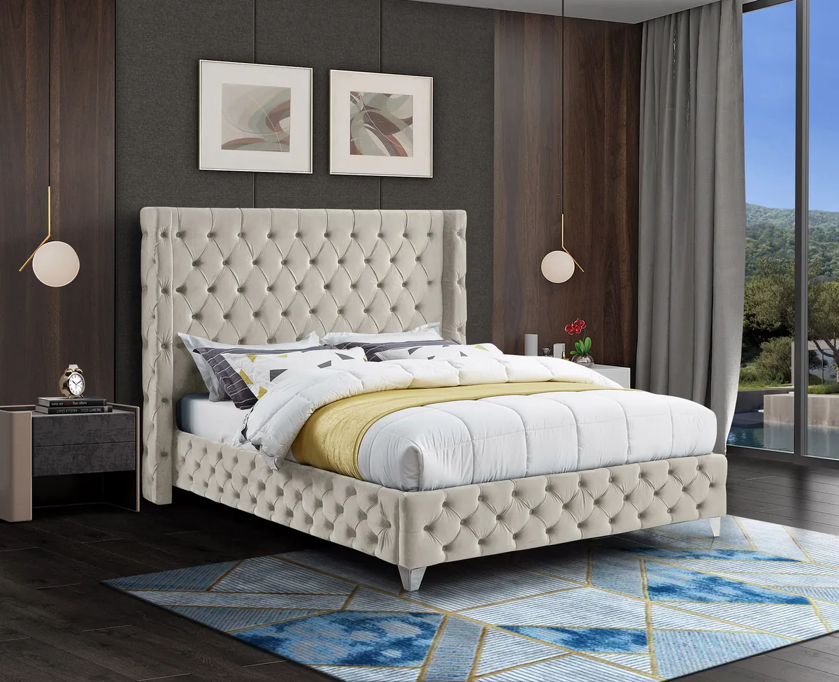 Savan - Queen Bed - Cream